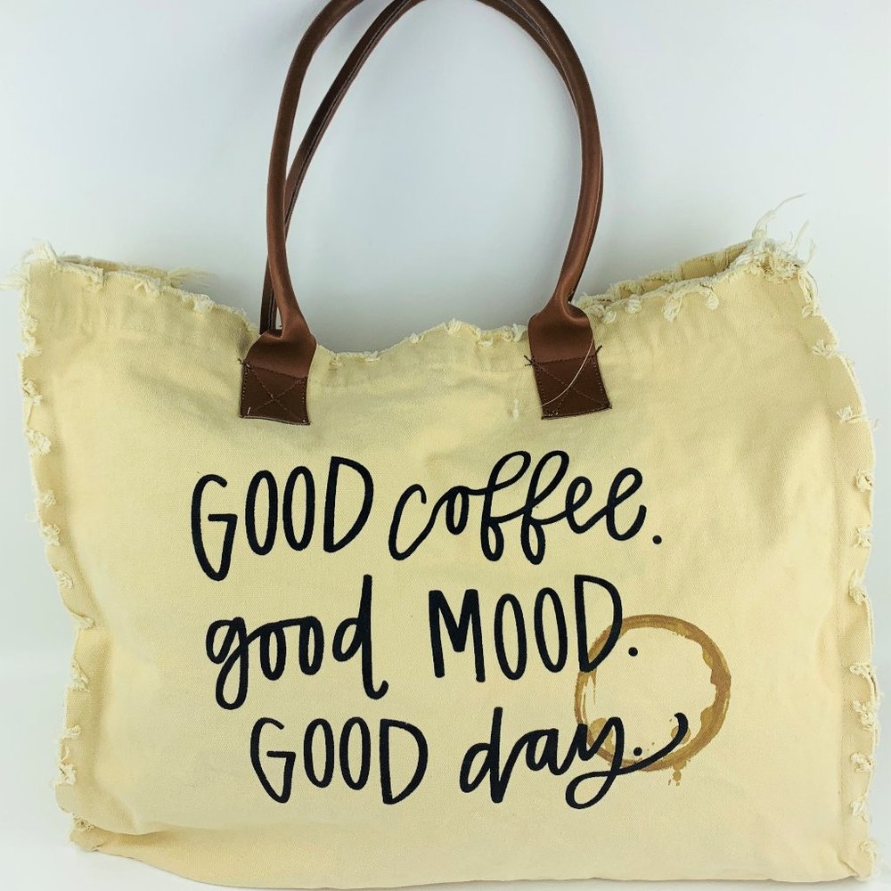 Large Canvas Tote Bag Travel Weekend Vintage Look